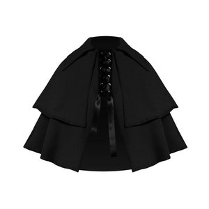 Short black cape skirt 2025