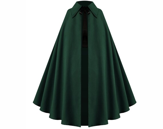 Gothic Steampunk Victorian Medieval Renaissance Western Pirate Civil War Cosplay Halloween Costume Stage Theater History Collar Cape Cloak