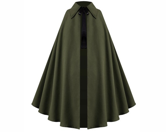 Gothic Steampunk Victorian Medieval Renaissance Western Pirate Civil War Cosplay Halloween Costume Stage Theater History Collar Cape Cloak