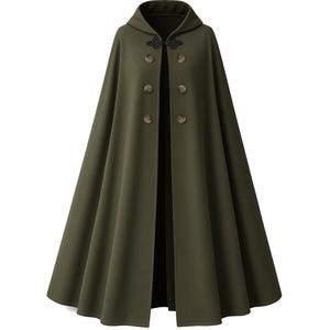Steampunk Gothic Cape Medieval Men Women Victorian History Knight Stage Military Pirate Costume Larp Button Hooded Cape Cloak with Sleeves.