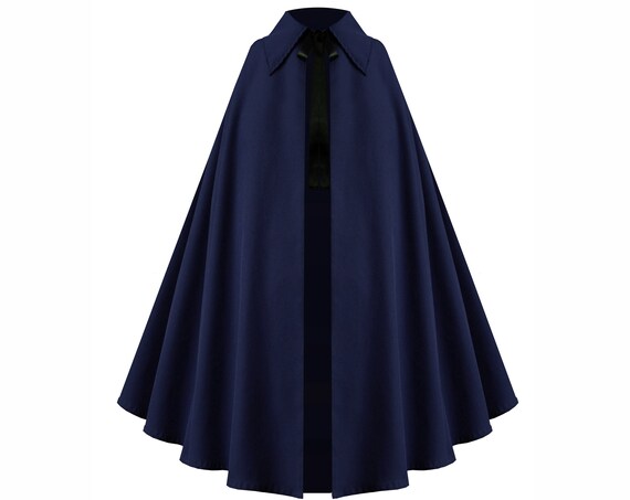Gothic Steampunk Victorian Medieval Renaissance Western Pirate Civil War Cosplay Halloween Costume Stage Theater History Collar Cape Cloak