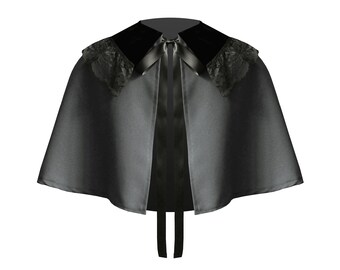 black short cape jacket