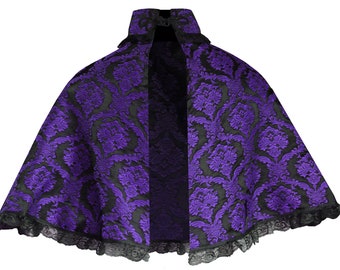 Victorian Gothic Capelet Renaissance Theater Medieval Costume Lolita Cosplay Stage Civil War Cape Halloween Clothing Steampunk Velvet Collar