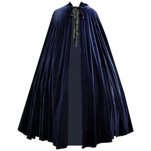 Mens Womens Gothic Steampunk Victorian Medieval Renaissance Pirate Cosplay Halloween Costume Stage Theater History Velvet Hooded Cape Cloak