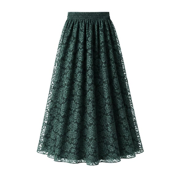 Womens Skirt Lace Gothic Party Formal Steampunk Special Occasion Full Long Skirt Reg Plus M L XL 1X Black Red Green Burgundy Purple.