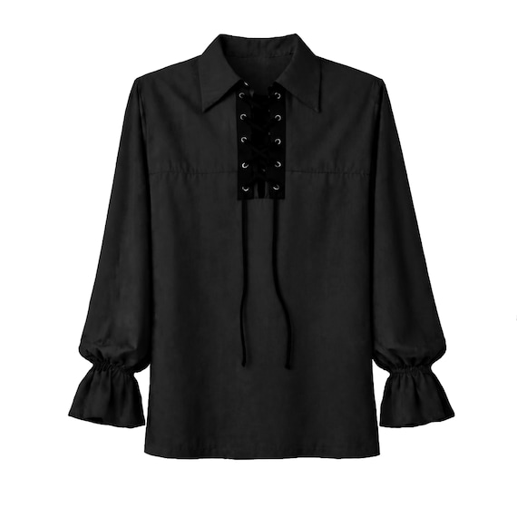 Renaissance Gothic Pirate Steampunk Formal Wear Medieval Outfit Victorian Western Theater Stage Historical Men's Lace-Up Shirt