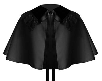 Black Cape - Wool Cape - Three Button Cape - Mens Cape - Etsy