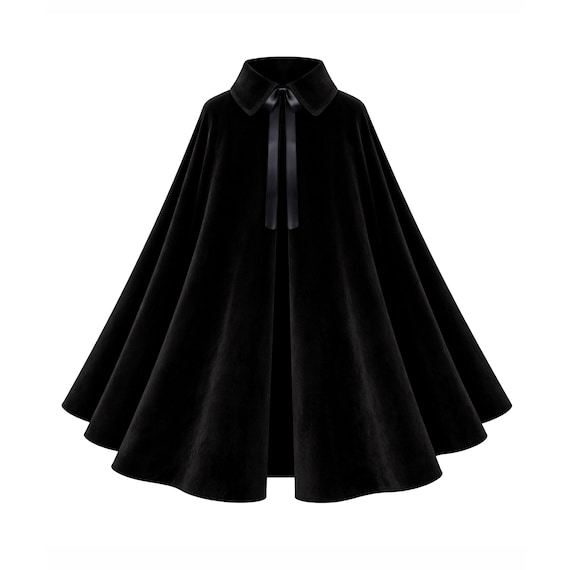 Men Women Gothic Velvet Cape Steampunk Victorian Cloak Medieval Renaissance Outfit Larp Wizard Stage Theater Ranger Pirate Collar Capelet.