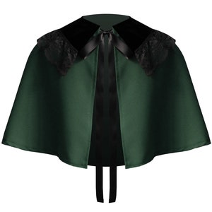 Renaissance Medieval Theater Steampunk Victorian Gothic Collar Capelet Green