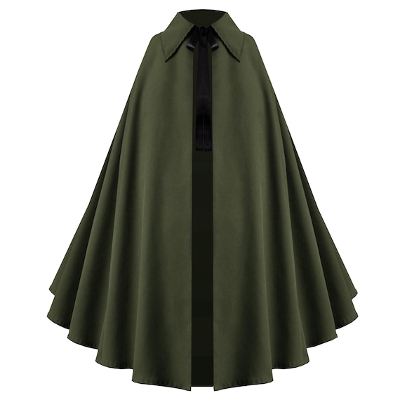 Gothic Steampunk Victorian Medieval Renaissance Western Pirate Civil War Cosplay Halloween Costume Stage Theater History Collar Cape Cloak .