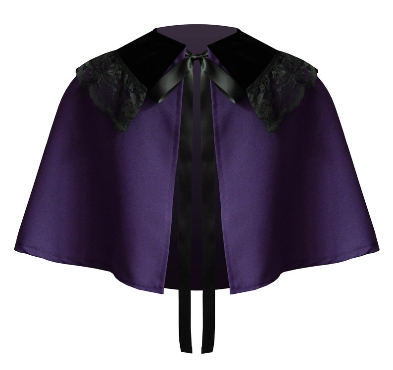 Renaissance Medieval Theater Steampunk Victorian Gothic Collar Capelet Purple