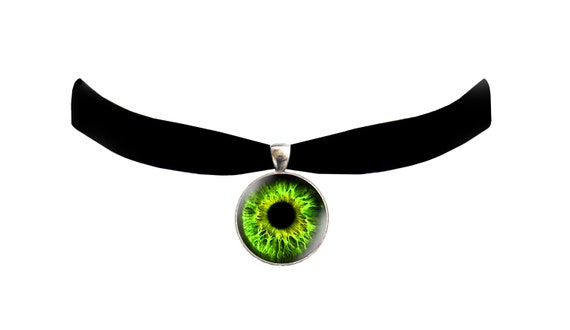 Eye Choker Black Velvet Steampunk Gothic Dragon Cat Eyeball Pendant Necklace Choker Jewelry Gift