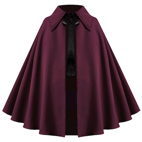 Men Women Gothic Cape Steampunk Victorian Cloak Medieval Renaissance Outfit Larp Wizard Stage Theater Viking Ranger Pirate Collar Capelet.