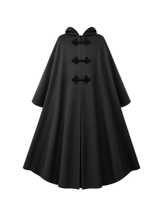 Gothic Steampunk Cape Victorian Outerwear Renaissance Western Cloak Pirate Civil War Halloween Costume Emo Stage Theater History Collar.