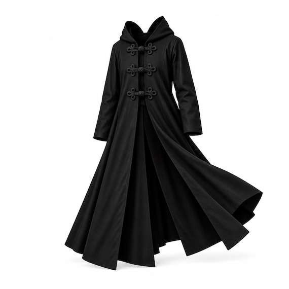 Gothic Steampunk Cape Victorian Outerwear Renaissance Western Cloak Pirate Civil War Halloween Costume Emo Stage Theater History Hood