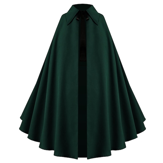 Gothic Steampunk Victorian Medieval Renaissance Western Pirate Civil War Cosplay Halloween Costume Stage Theater History Collar Cape Cloak .