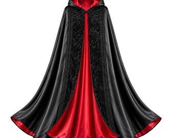 Gothic Satin Steampunk Cape Victorian Medieval Hooded Renaissance Western Cloak Vampire Pirate Civil War Clothing  Halloween Costume Stage .