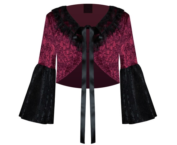 Vintage Inspired Velvet & Lace Shrug Bolero Victorian Gothic Steampunk Renaissance Medieval Historical Lolita Theater Thrones Cosplay