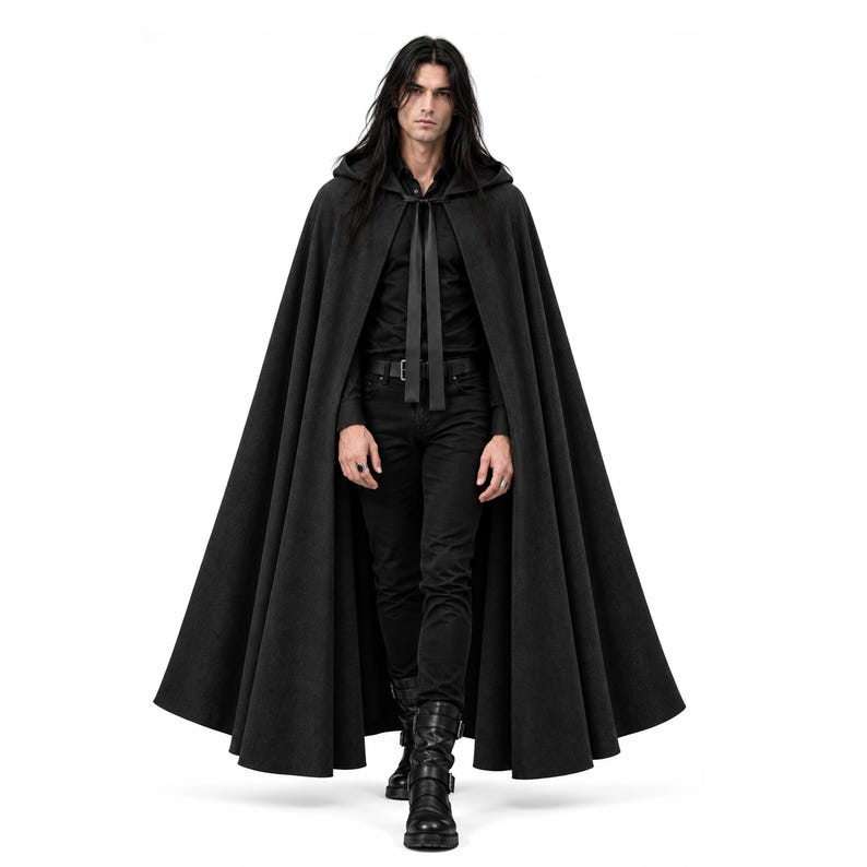 Victorian Medieval Cloak Mens Womens Gothic Cape Steampunk Renaissance Pirate Civil War Halloween Costume Stage History Hooded Cape Cloak .