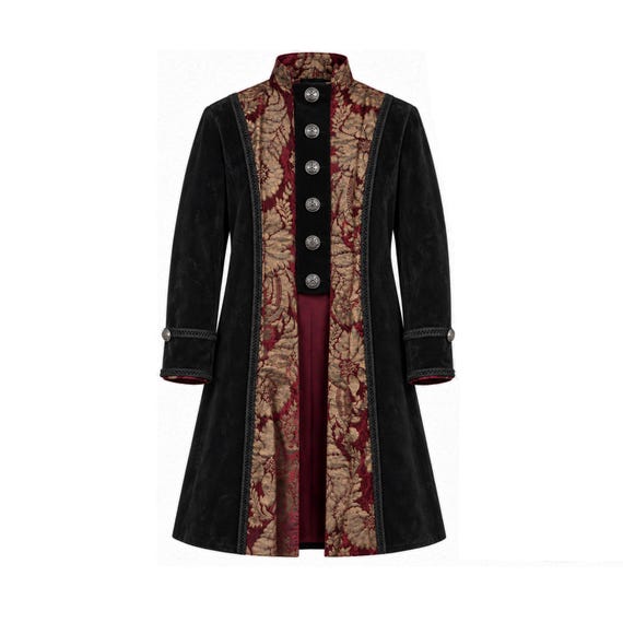 Steampunk Military Coat Gothic Historical Jacket Victorian Edwardian Renaissance Pirate Western Wear Deadwood Civil War Mens Brocade Formal.