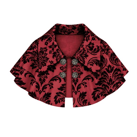 Victorian Cape Gothic Cloak Renaissance Medieval History Theater Stage Civil War Halloween Costume Steampunk Capelet Goth Capelet Shawl.