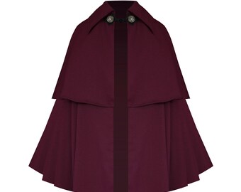 Short Cape Cloak Men Women Victorian Gothic History Steampunk Clothing Medieval Theater Stage Civil War Epaulet Pirate Renaissance Capelet.
