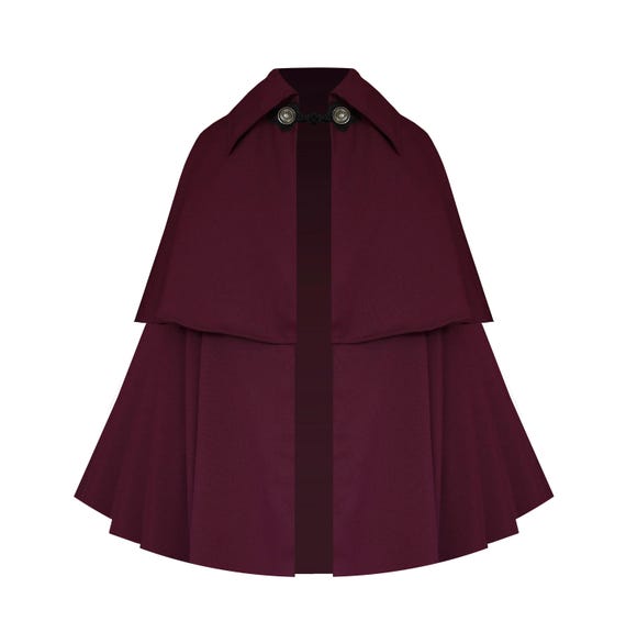 Short Cape Cloak Men Women Victorian Gothic History Steampunk Clothing Medieval Theater Stage Civil War Epaulet Pirate Renaissance Capelet.