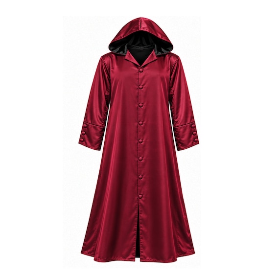 Gothic Steampunk Hooded Satin Robe Victorian Medieval Hood Renaissance Cloak Pirate Clothing  Halloween Black Costume Stagewear Mens Womens