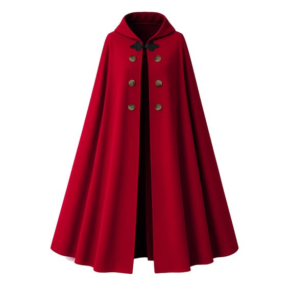 Cape Cloak Men Women Victorian Historical Steampunk Medieval Knight Stage Military Gothic Pirate Larp Renaissance Hooded with Sleeves .