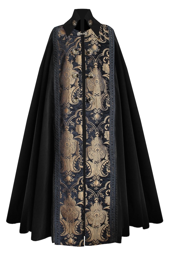 Gothic Steampunk Cape Victorian Medieval Collar Renaissance Western Cloak Pirate Civil War Clothing Cosplay Halloween Costume Stage Outfit.