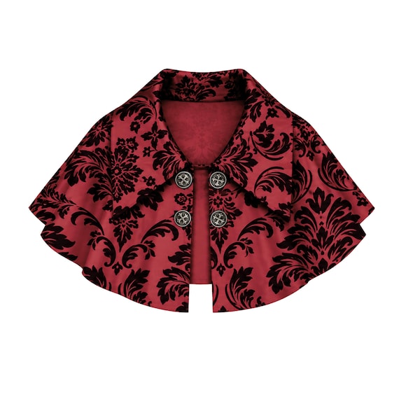 Victorian Cape Gothic Cloak Renaissance Medieval History Theater Stage Civil War Halloween Costume Steampunk Capelet Goth Capelet Shawl.