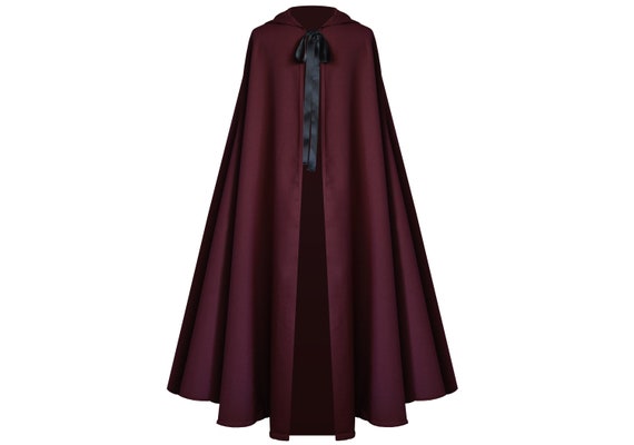 Mens Womens Gothic Steampunk Victorian Medieval Renaissance Western Pirate Civil War Halloween Costume Stage History Hooded Cape Cloak