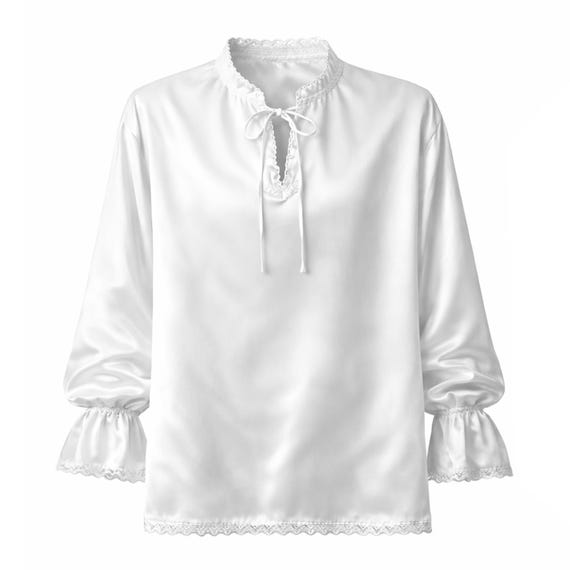 Renaissance Gothic Pirate Steampunk Men's Unisex Formal Wear Medieval Outfit Victorian Western Theater Stage Historical Satin Shirt