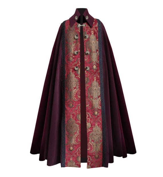 Gothic Steampunk Cape Victorian Medieval Collar Renaissance Western Cloak Pirate Civil War Clothing Cosplay Halloween Costume Stage Outfit.
