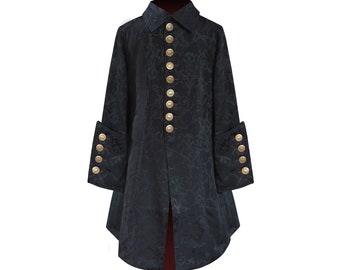 Steampunk Military Gothic Historical Pirate Civil War Men's Brocade Jacket