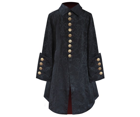 Steampunk Military Gothic Historical Pirate Civil War Men's Brocade Jacket