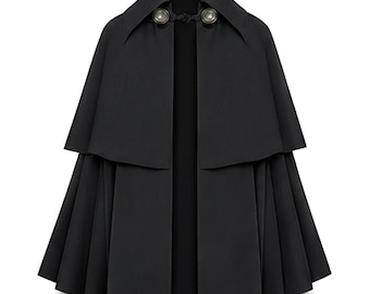 Vintage 40s 50s Bruck's Wool Nurse Cape, Navy Blue Red Lining, EH