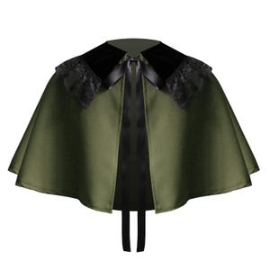 Renaissance Medieval Short Cape Victorian Gothic Theater Reenactment Steampunk Collar Capelet .