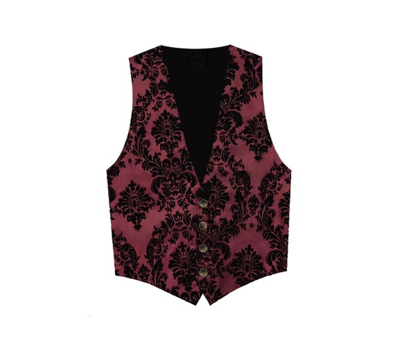 Mens Vest Steampunk Gothic Vest Victorian Western Outfit Deadwood Costume Historically Inspired Patterned Clothing Mens Formal Apparel