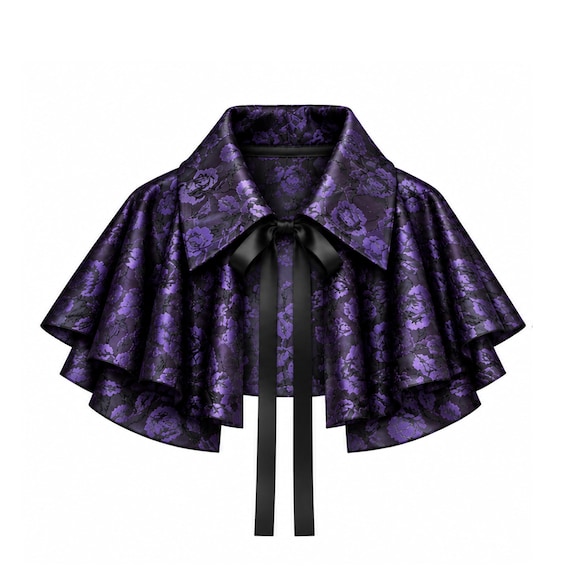 Victorian Cape Gothic Cloak Renaissance Medieval History Theater Stage Civil War Halloween Costume Steampunk Capelet Goth Capelet Shawl.