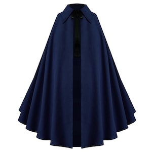 Gothic Steampunk Cape Victorian Outerwear Renaissance Western Cloak Pirate Civil War Halloween Costume Emo Stage Theater History Collar.