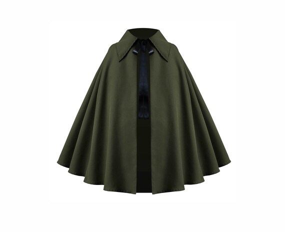 Men Women Gothic Steampunk Victorian Medieval Renaissance Larp Wizard Stage Theater Viking Ranger Western Pirate Collar Cape Capelet Cloak
