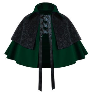 Men Women Cloak Gothic Steampunk Cape Victorian Medieval Outfit Renaissance Western Pirate Velvet Larp Knight Costume Collar Black Capelet.