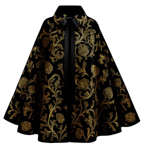 Men Women Gothic Cape Steampunk Victorian Cloak Medieval Renaissance Outfit Larp Wizard Stage Theater Ranger Pirate Velvet Collar Capelet.