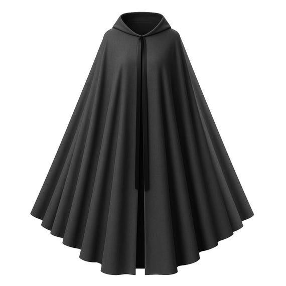 Cape Gothic Cloak Steampunk Victorian Medieval Renaissance Western Pirate Civil War Cosplay Halloween Costume Stage Theater History Hooded..