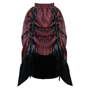 Steampunk Gothic Skirt Stage Theater Costume Victorian Gothic Formal Wear Medieval Historical Ruffled Adjustable Bustle Black Red Purple
