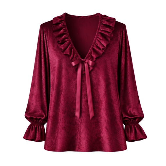Renaissance Gothic Pirate Steampunk Formal Wear Medieval Outfit Victorian Velvet Western Theater Stage Historical Men's Ruffle Shirt