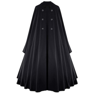 Cape Cloak Men Women Victorian Historical Steampunk Medieval Knight Stage Military Gothic Pirate Larp Renaissance Hooded with Sleeves .