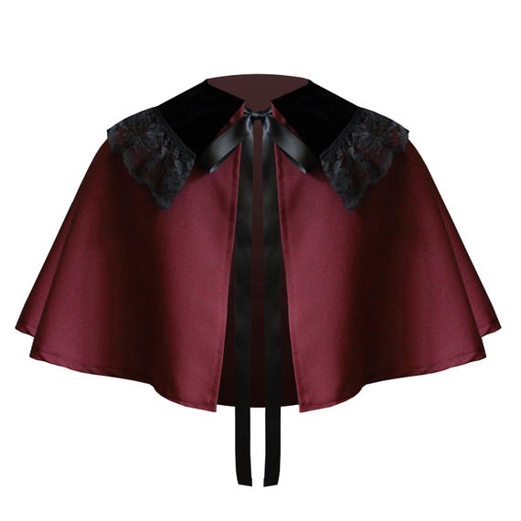 Gothic Cape Renaissance Collar Medieval Theater Cloak Steampunk Costume Halloween Victorian Gothic Stage Theater Outfit Cape Capelet .