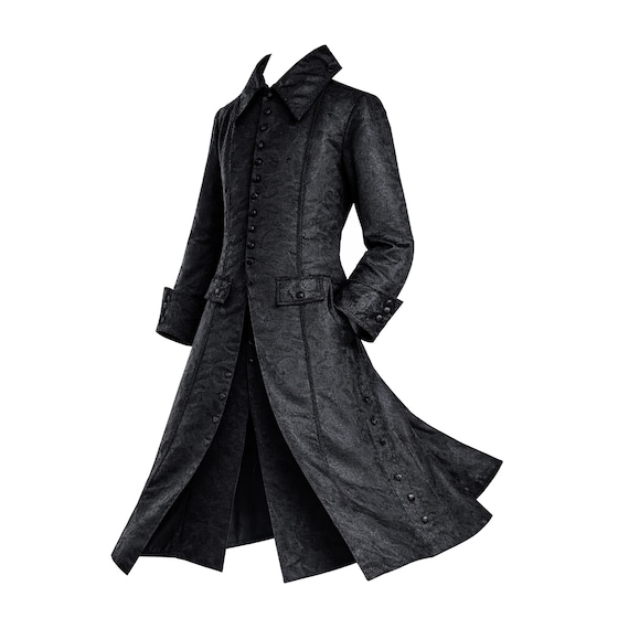 Steampunk Gothic Jacket Pirate Brocade Coat Renaissance Mens Historical Military Emo Gothic Costume Western Pirate Civil War Apparel.